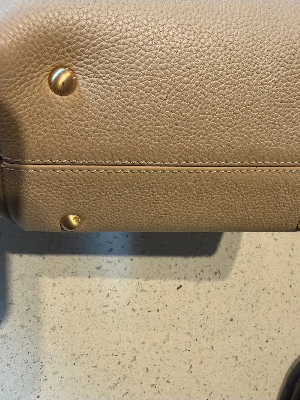 Polene numero Beige Suede & Leather Mini Shoulder Bag